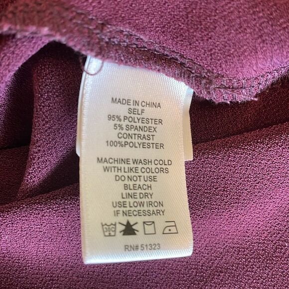 CeCe Puff sleeves Top mixed media size Large Burgundy - Picture 5 of 9
